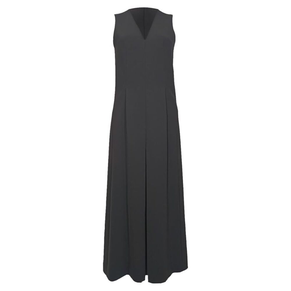 T by Alexander Wang V-Neck Gaucho Jumpsuit in Black Polyester